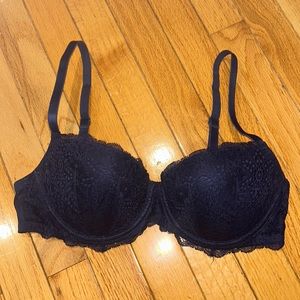 PINK Victorias Secret navy blue lace bra